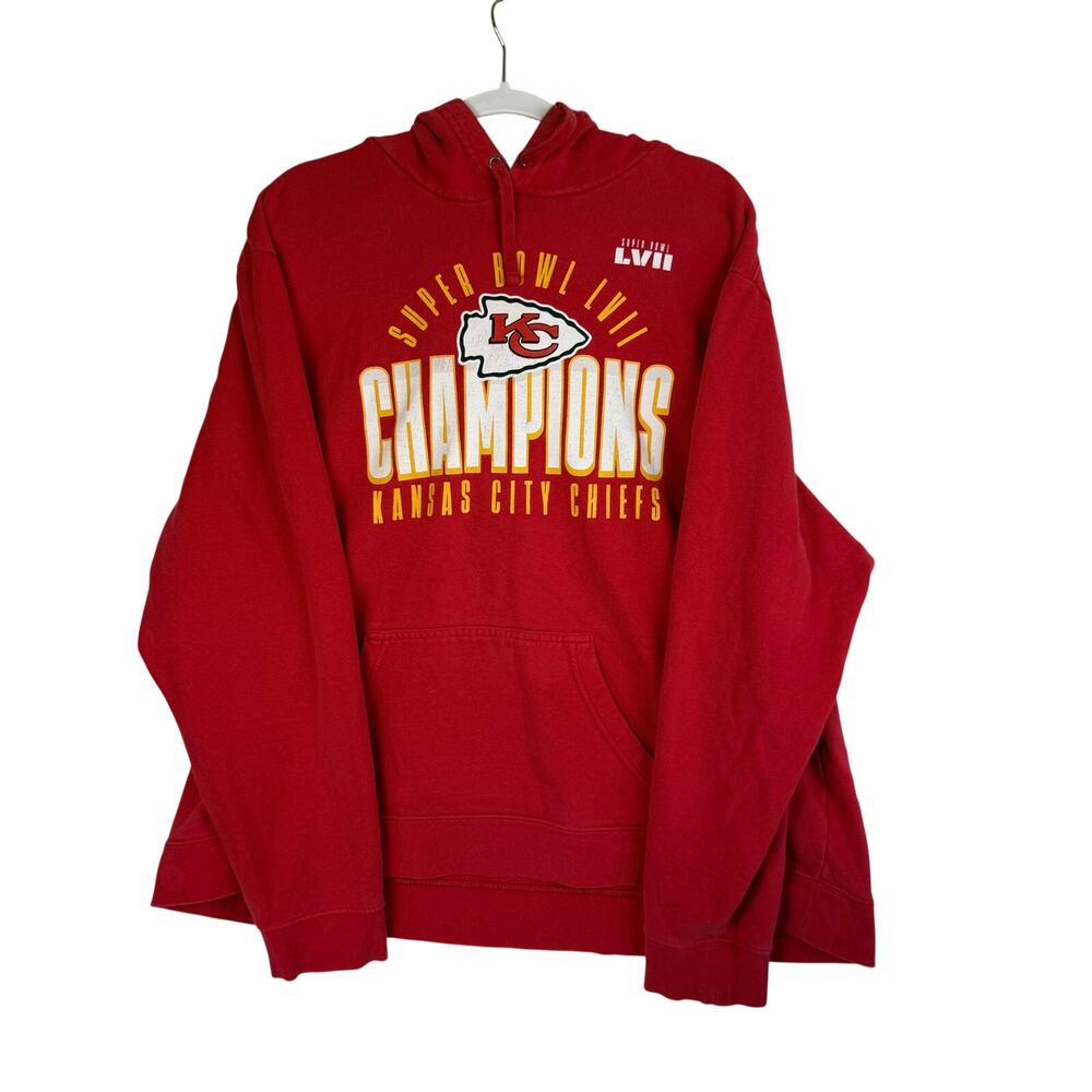 Fanatics KC Chiefs Super Bowl LVII Champions Hoodie Sweatshirt Mens Size 2XL Red